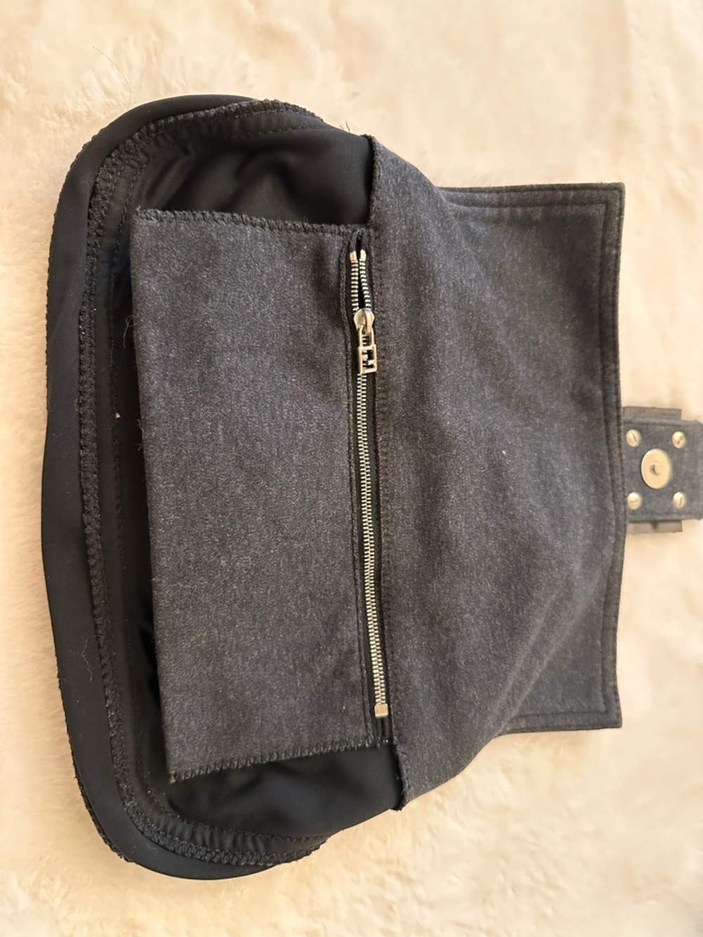 Fendi Baguette Charcoal Grey Cloth Shoulder Bag - Picture 9 of 9